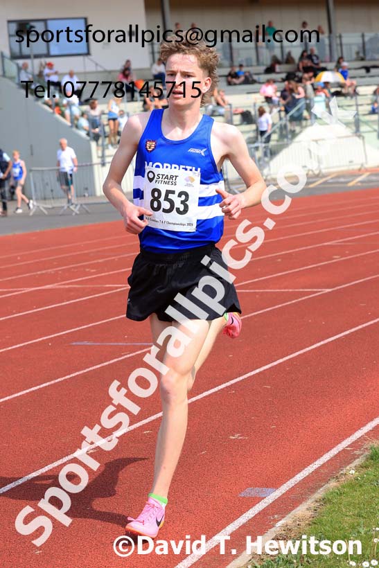 Mens Seniors 5000 metres, 2024 North Eastern Track and Field Champs., Middlesbrough.  Photo: David T. Hewitson/Sports for All Pics